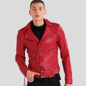 Buel Red Motorcycle Leather Jacket