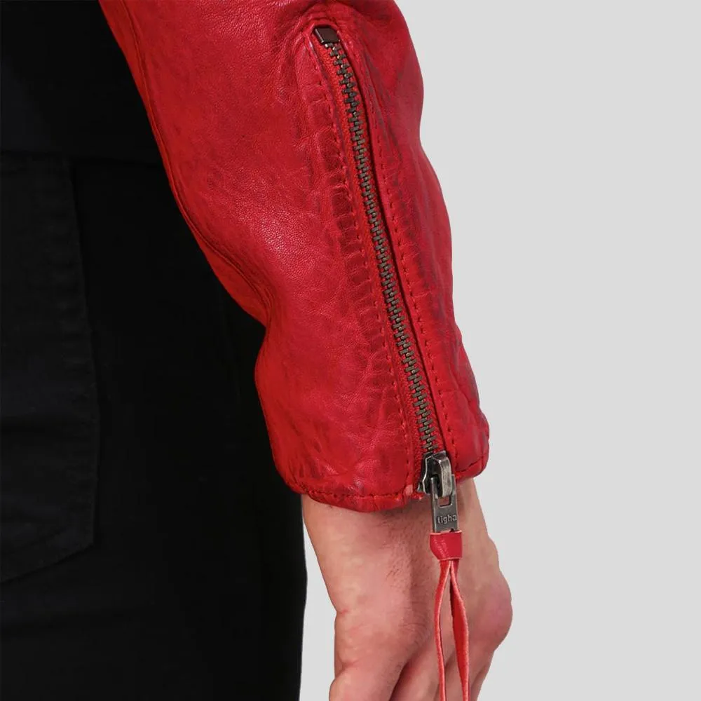 Buel Red Motorcycle Leather Jacket