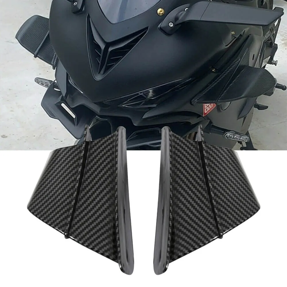 Carbon Fiber ABS Motorcycle Winglets Aerodynamic Winglet Dynamic Spoiler Wings Universal Modification Accessory