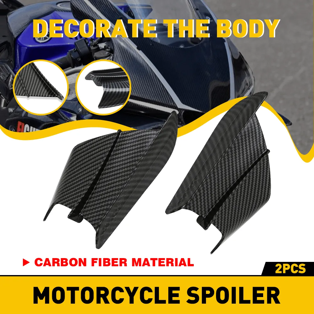 Carbon Fiber ABS Motorcycle Winglets Aerodynamic Winglet Dynamic Spoiler Wings Universal Modification Accessory