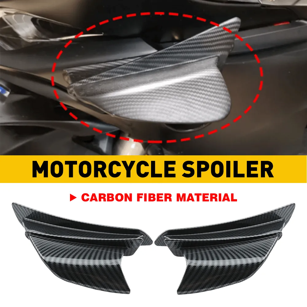 Carbon Fiber ABS Motorcycle Winglets Aerodynamic Winglet Dynamic Spoiler Wings Universal Modification Accessory