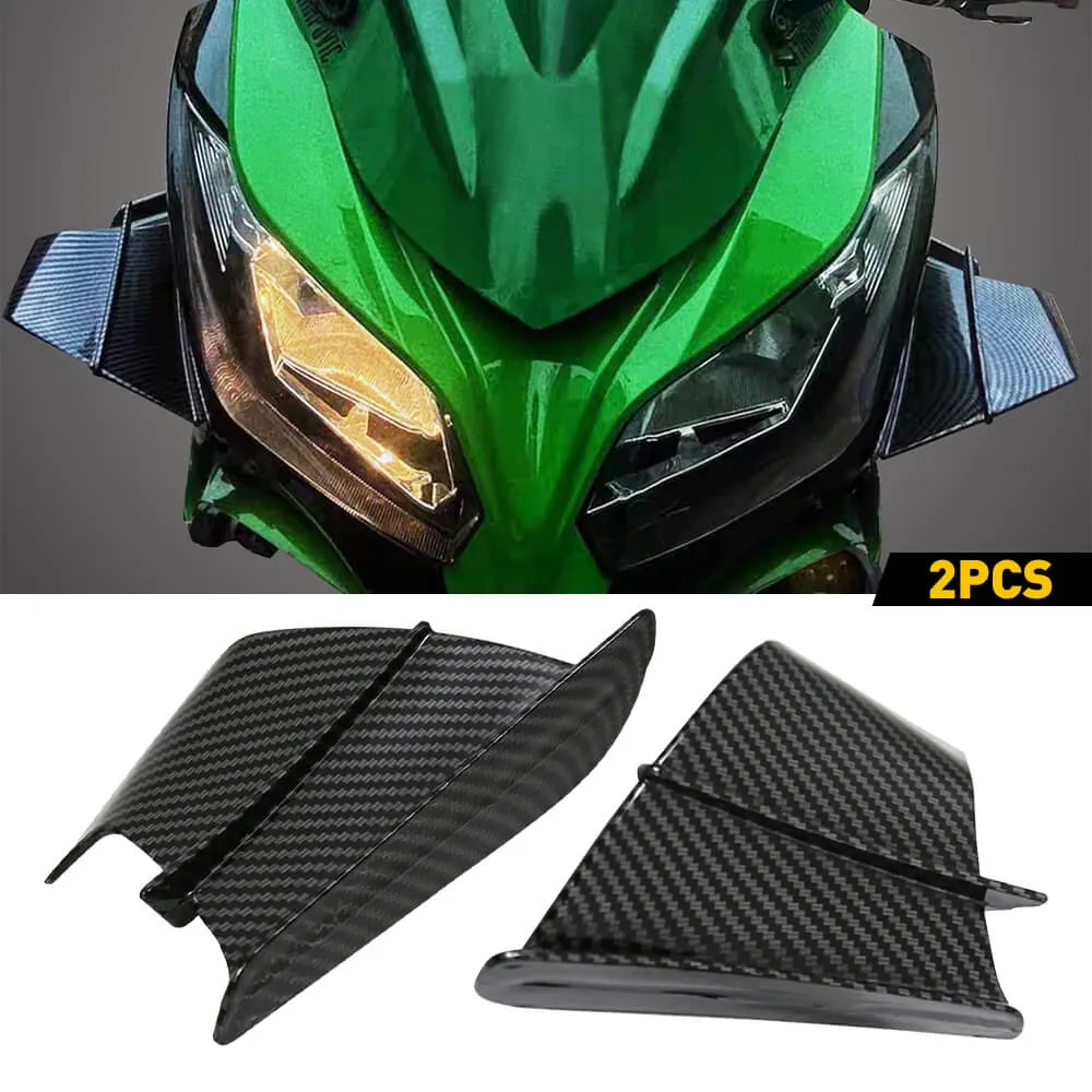 Carbon Fiber ABS Motorcycle Winglets Aerodynamic Winglet Dynamic Spoiler Wings Universal Modification Accessory