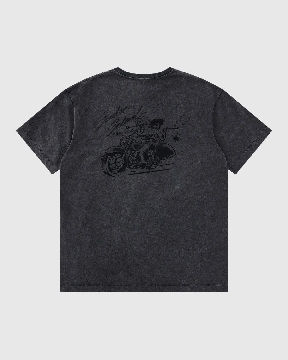 CHARCOAL WASH SKELETON T-SHIRT