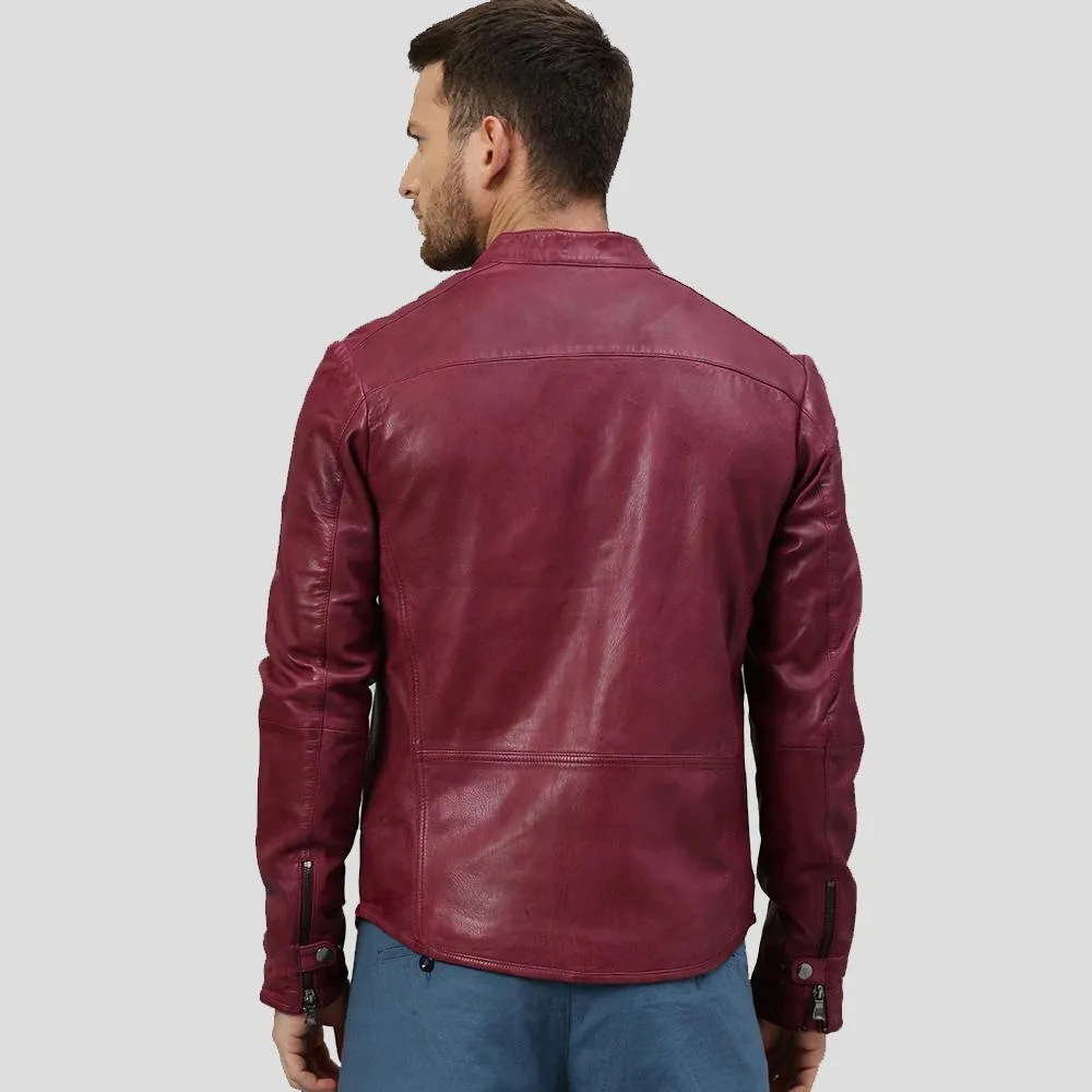 Chase Red Racer Leather Jacket