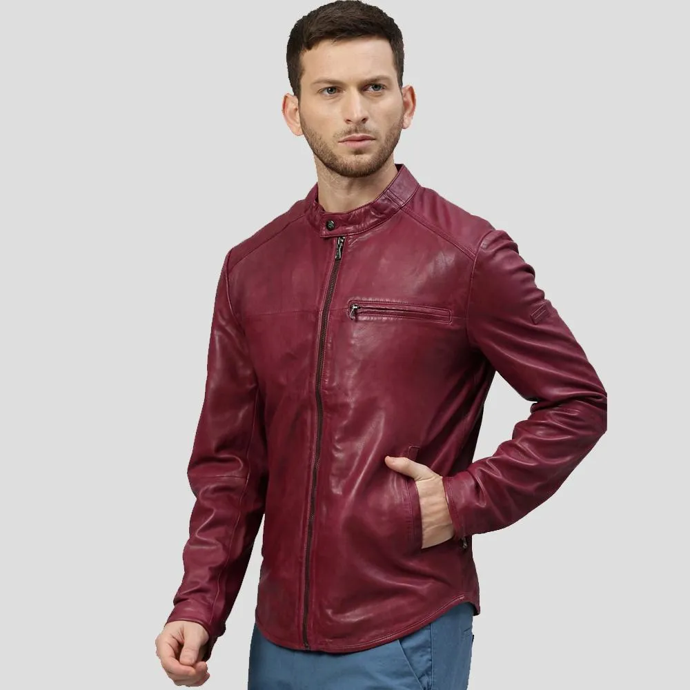 Chase Red Racer Leather Jacket