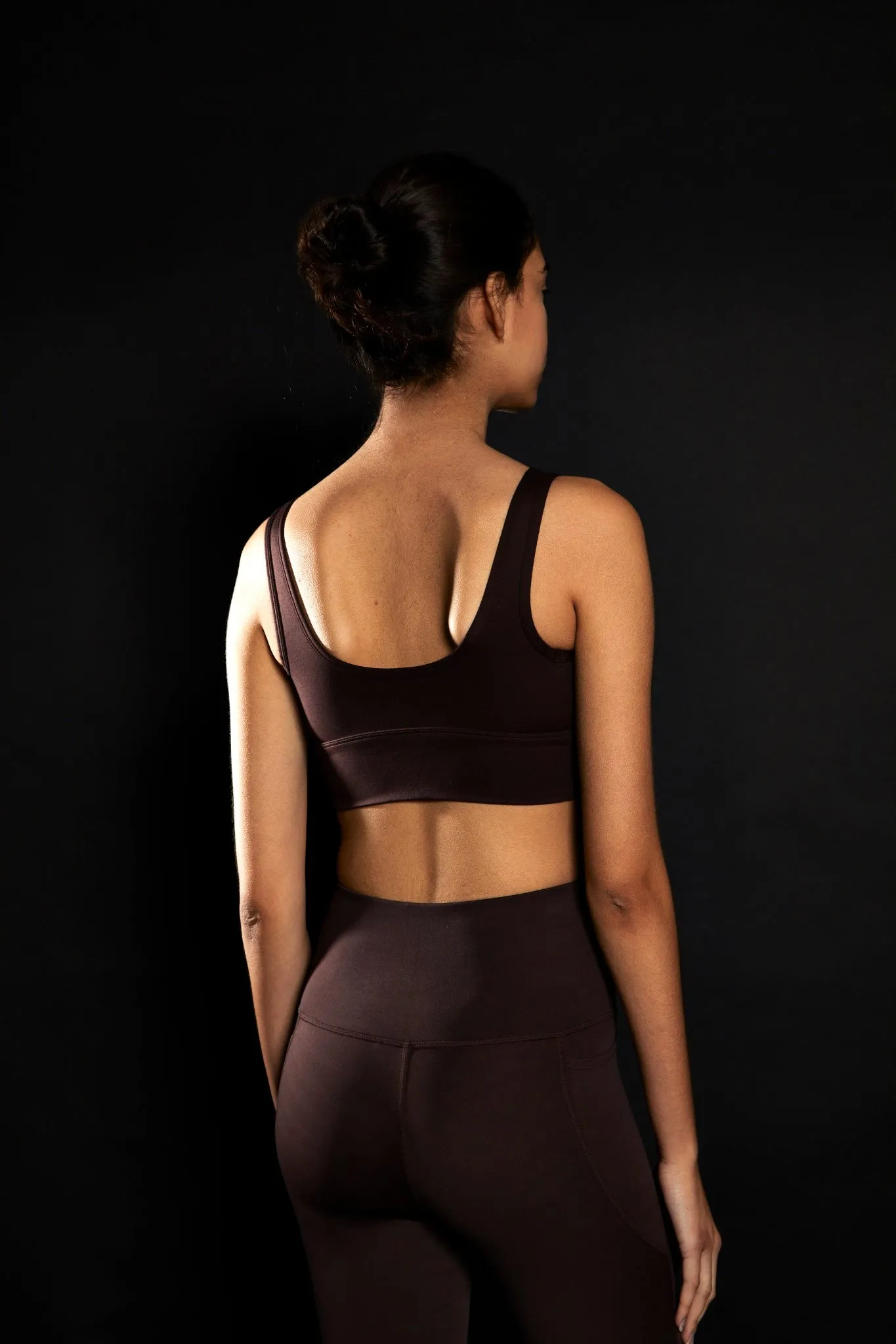 Chocolate Ruched Sports Bra