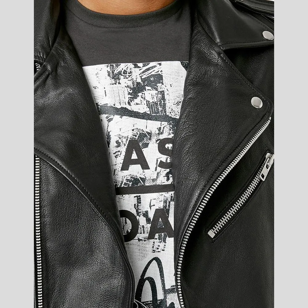 Cimarron Black Motorcycle Leather Jacket