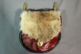 Colored Leather and fur Sporan