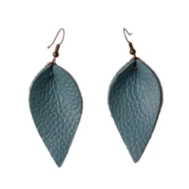 Colorful Teardrop Genuine Leather Earrings