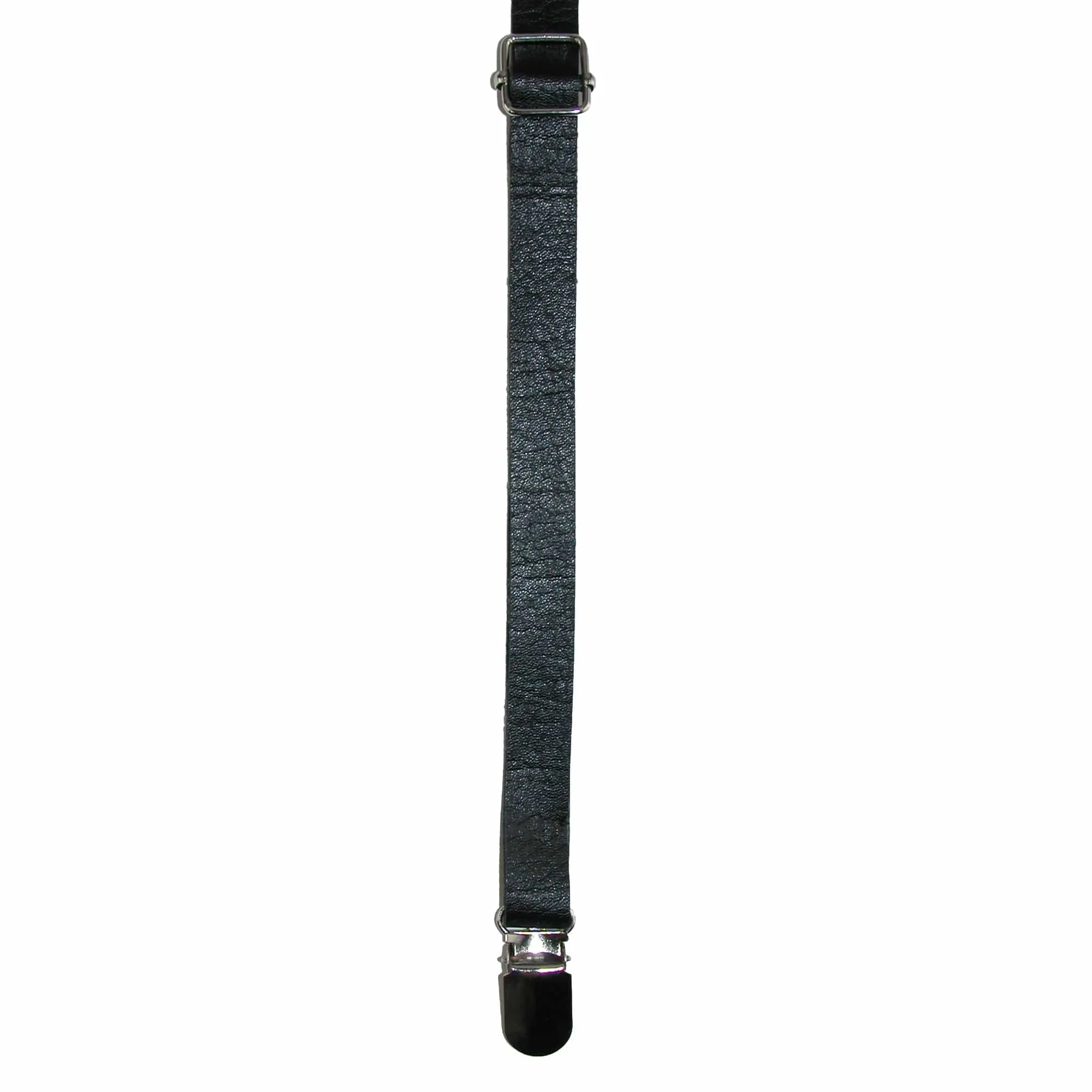 CTM® Faux Leather Slim Clip-End Suspenders