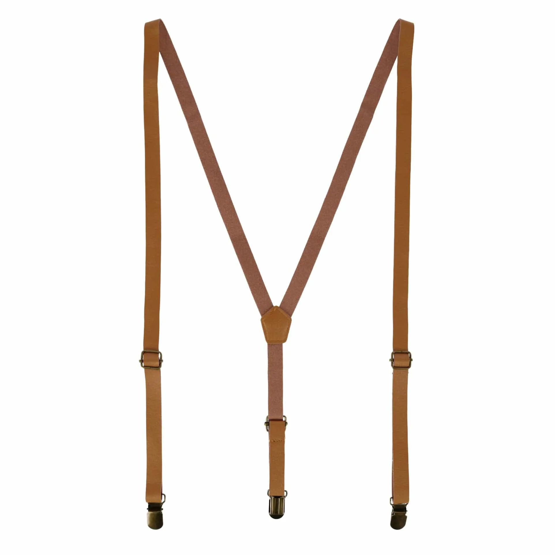 CTM® Faux Leather Slim Clip-End Suspenders