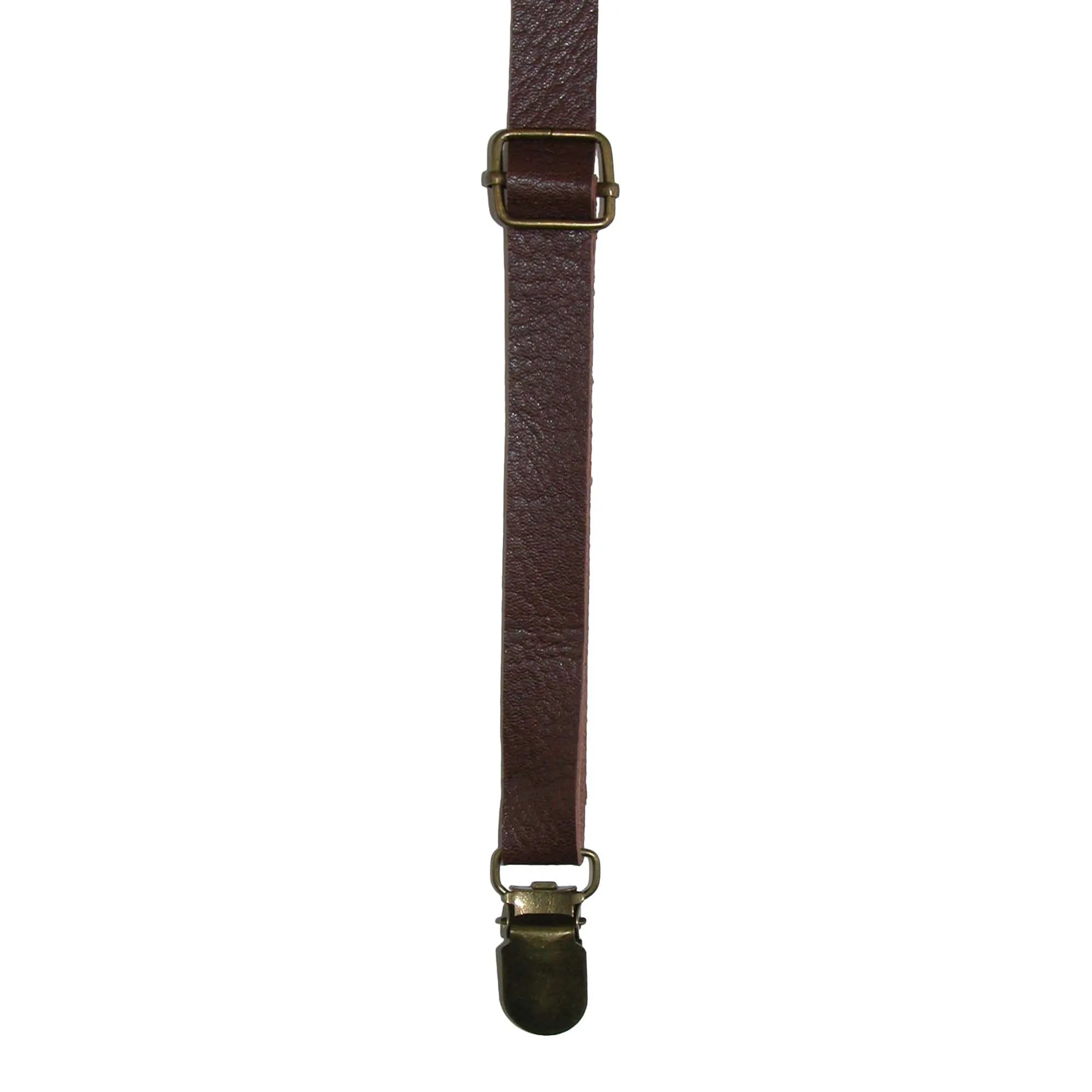 CTM® Faux Leather Slim Clip-End Suspenders