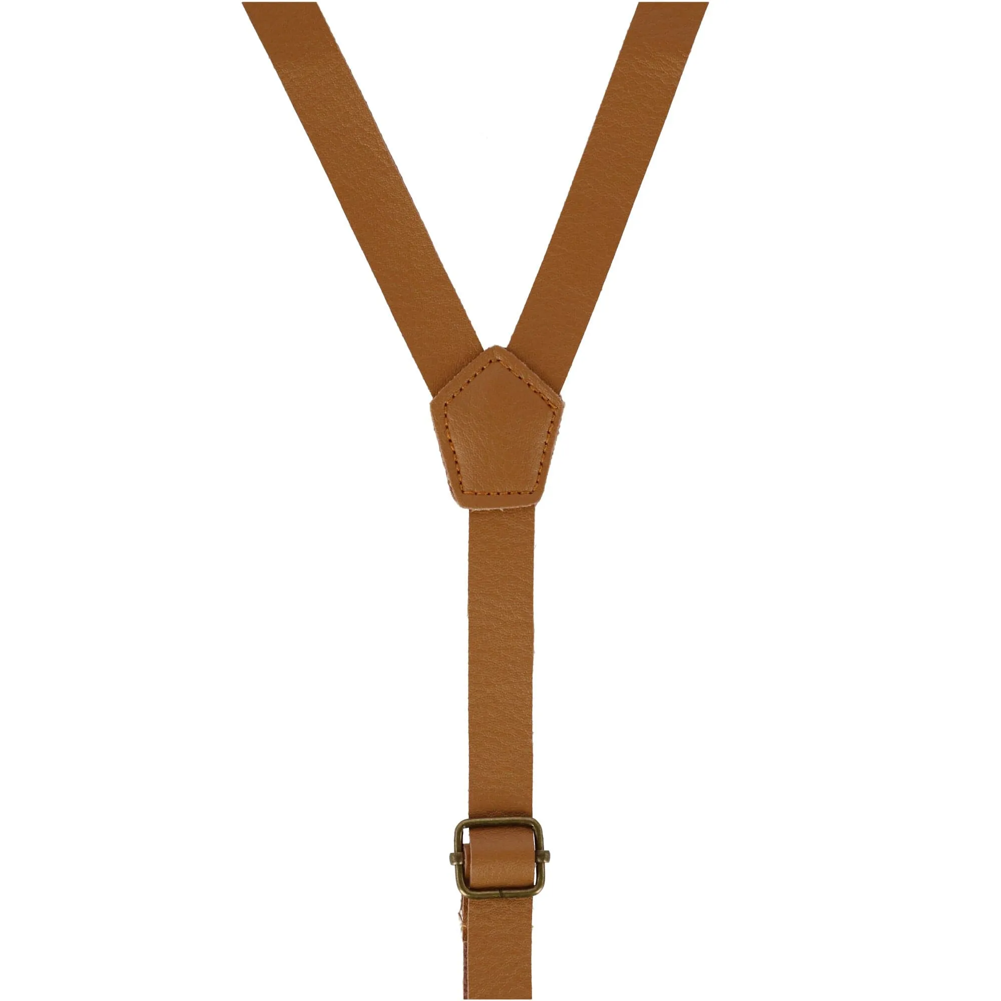 CTM® Faux Leather Slim Clip-End Suspenders