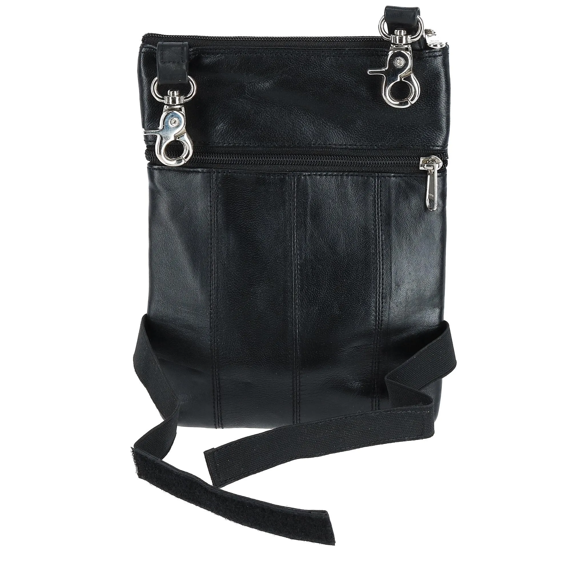 CTM® Leather Biker Hook Waist Belt Bag with Thigh Strap