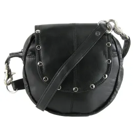 CTM® Leather Studded Biker Belt Waistpack