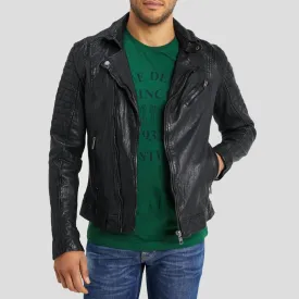 Dale Black Quilted Lambskin Leather Jacket