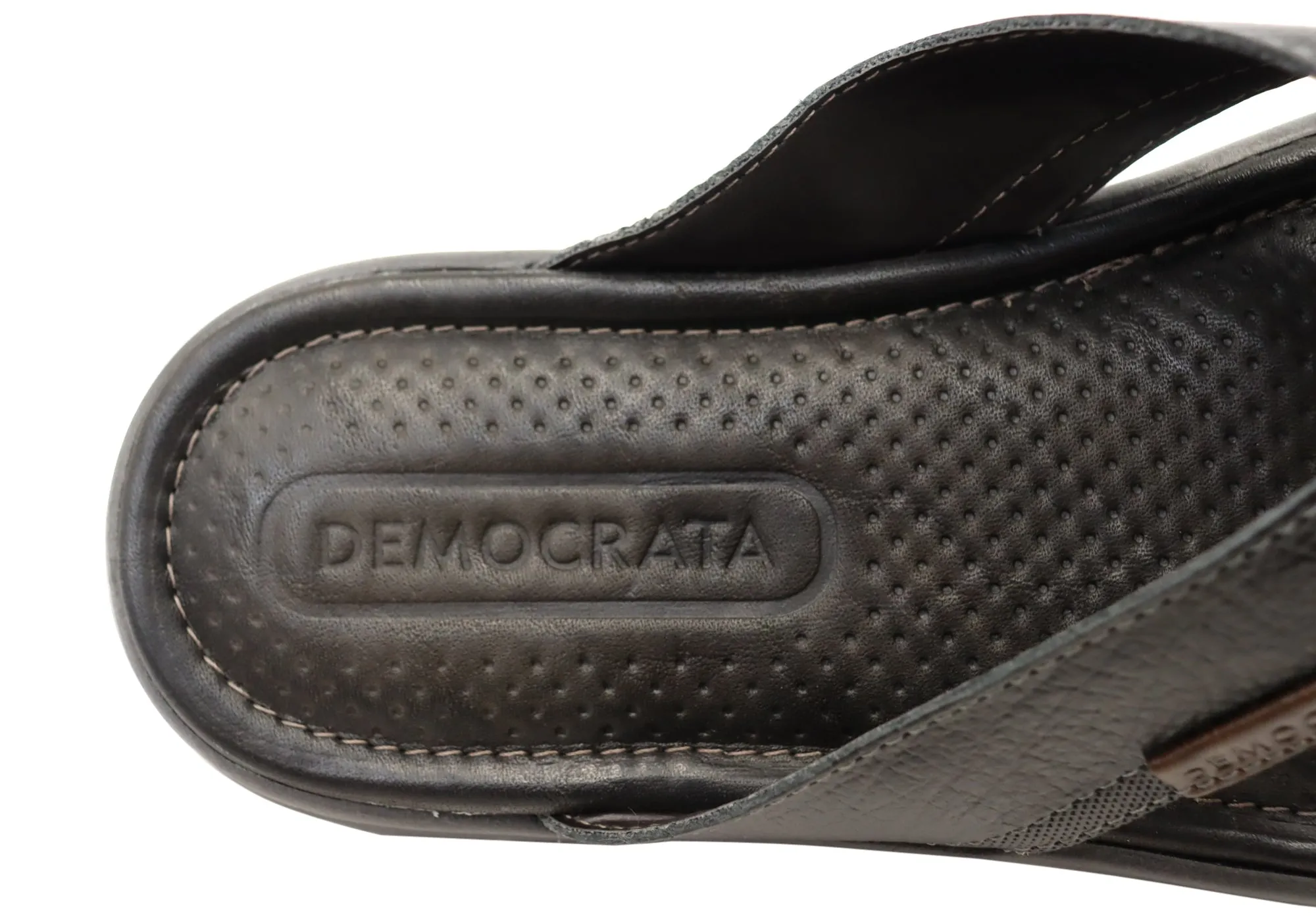 Democrata Mitch Mens Brazilian Leather Comfortable Thongs Sandals