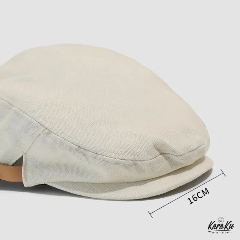 Dual-Sided Wear Embroidered Newsboy Cap