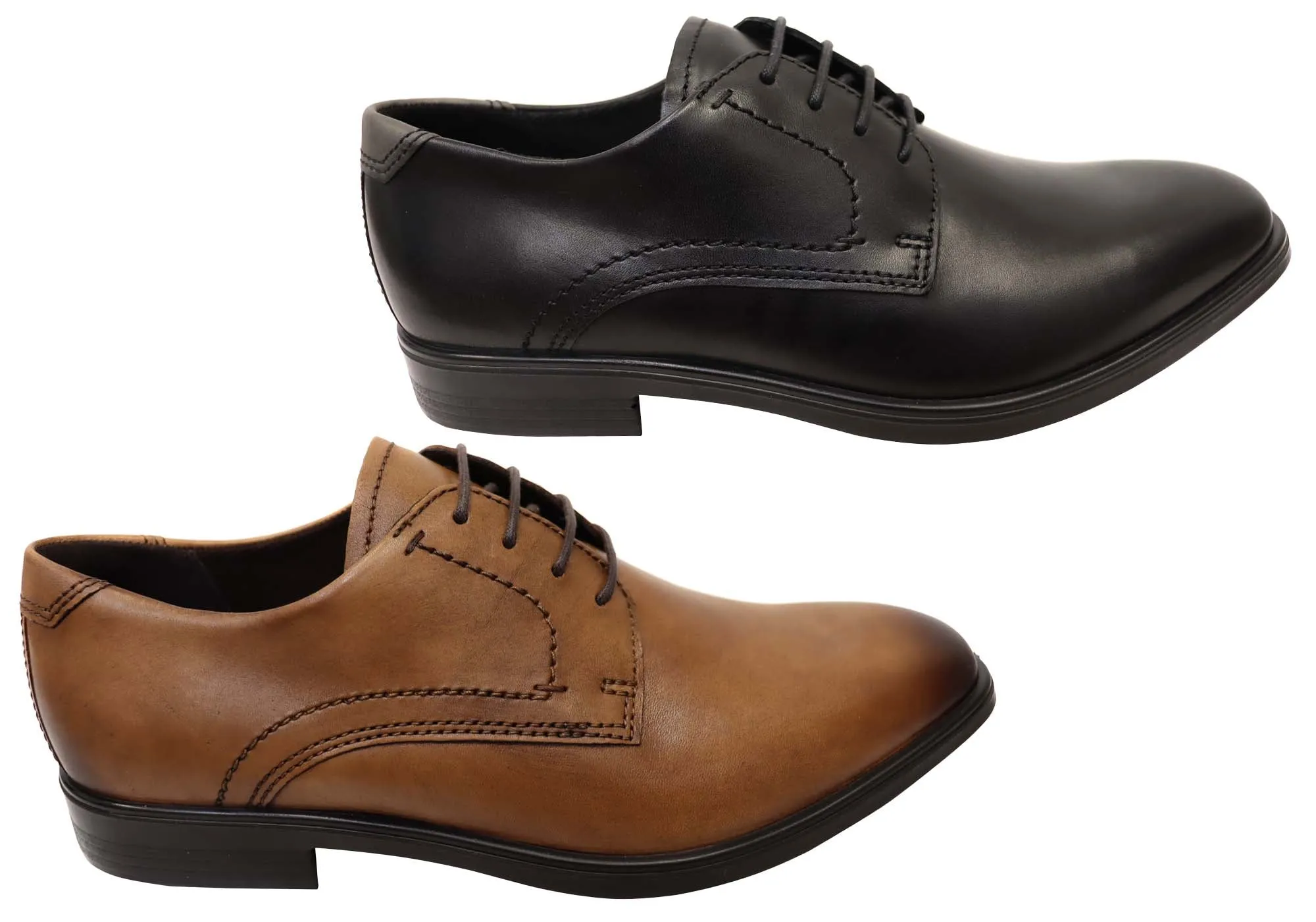 ECCO Mens Comfortable Leather Melbourne Lace Up Dress Shoes