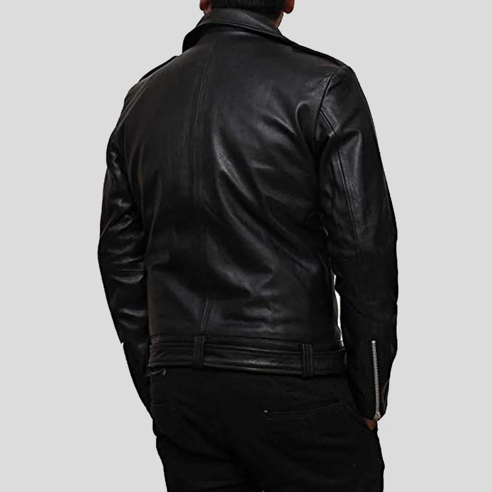 Eden Black Biker Leather Jacket