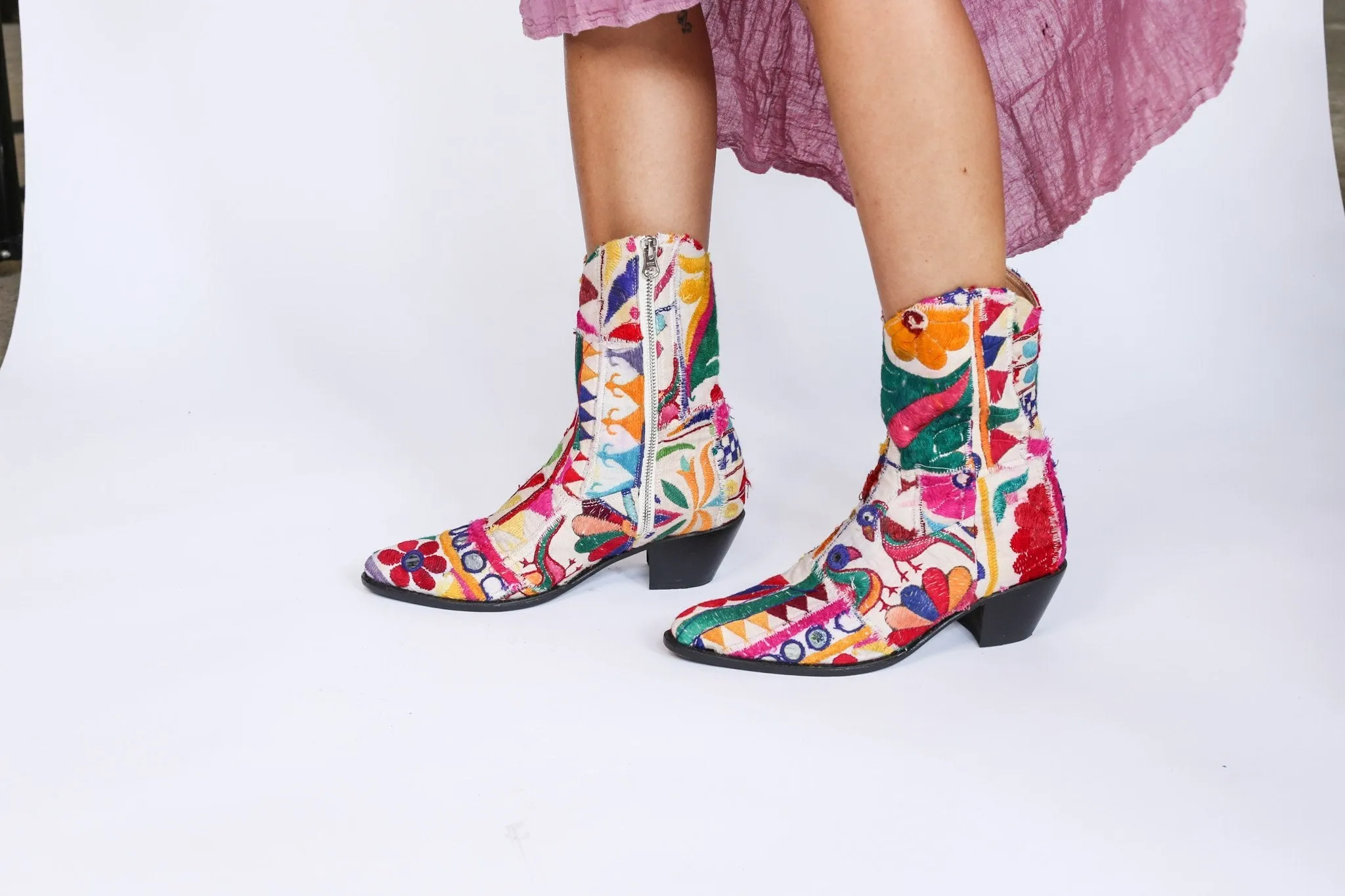 Embroidered Patchwork Cowboy Boots Ginalyn