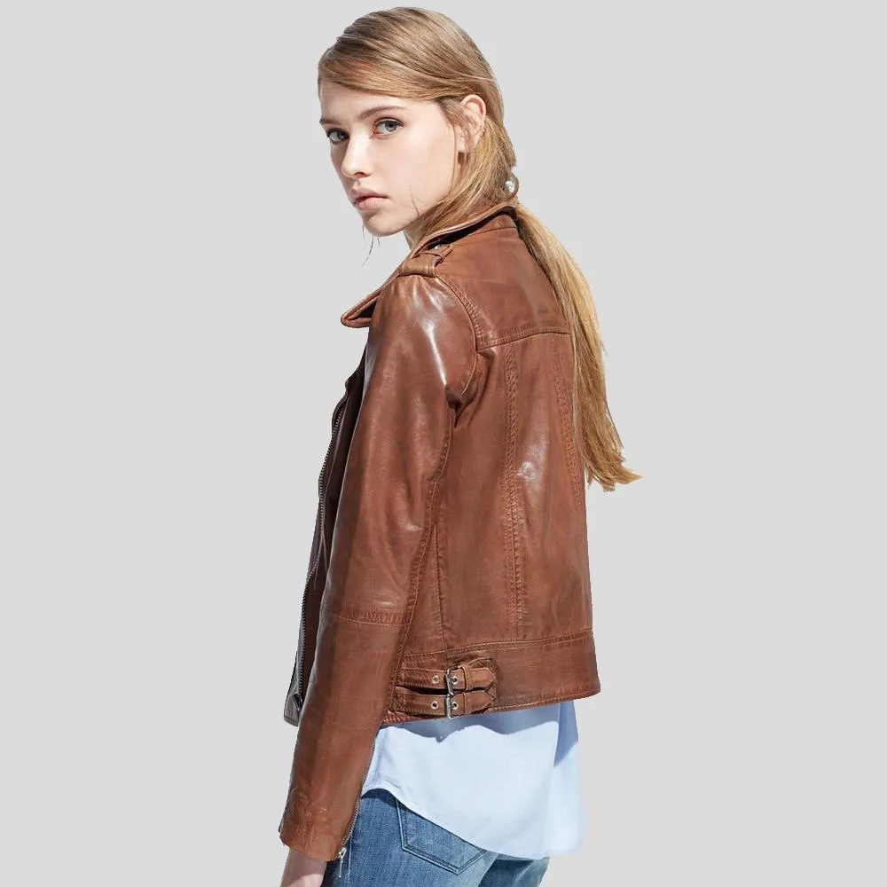 Emma Brown Motorcycle Leather Jacket