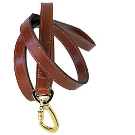 Estate Dog Leash in Rich Brown & Gold