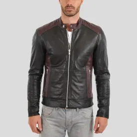 Euan Black Biker Leather Jacket