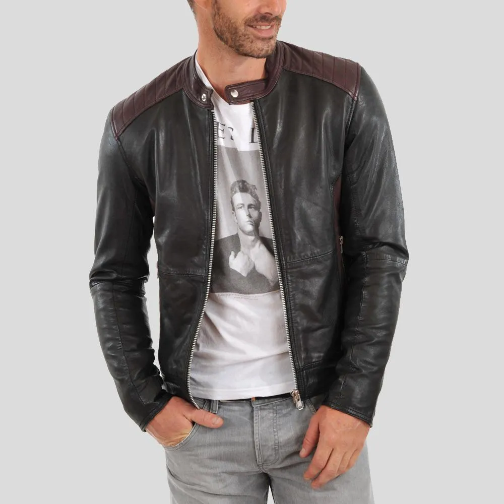 Euan Black Biker Leather Jacket