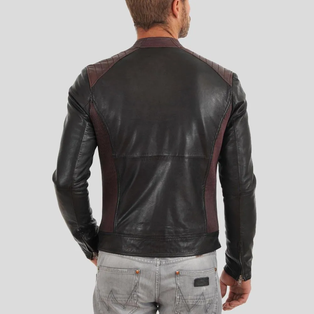 Euan Black Biker Leather Jacket