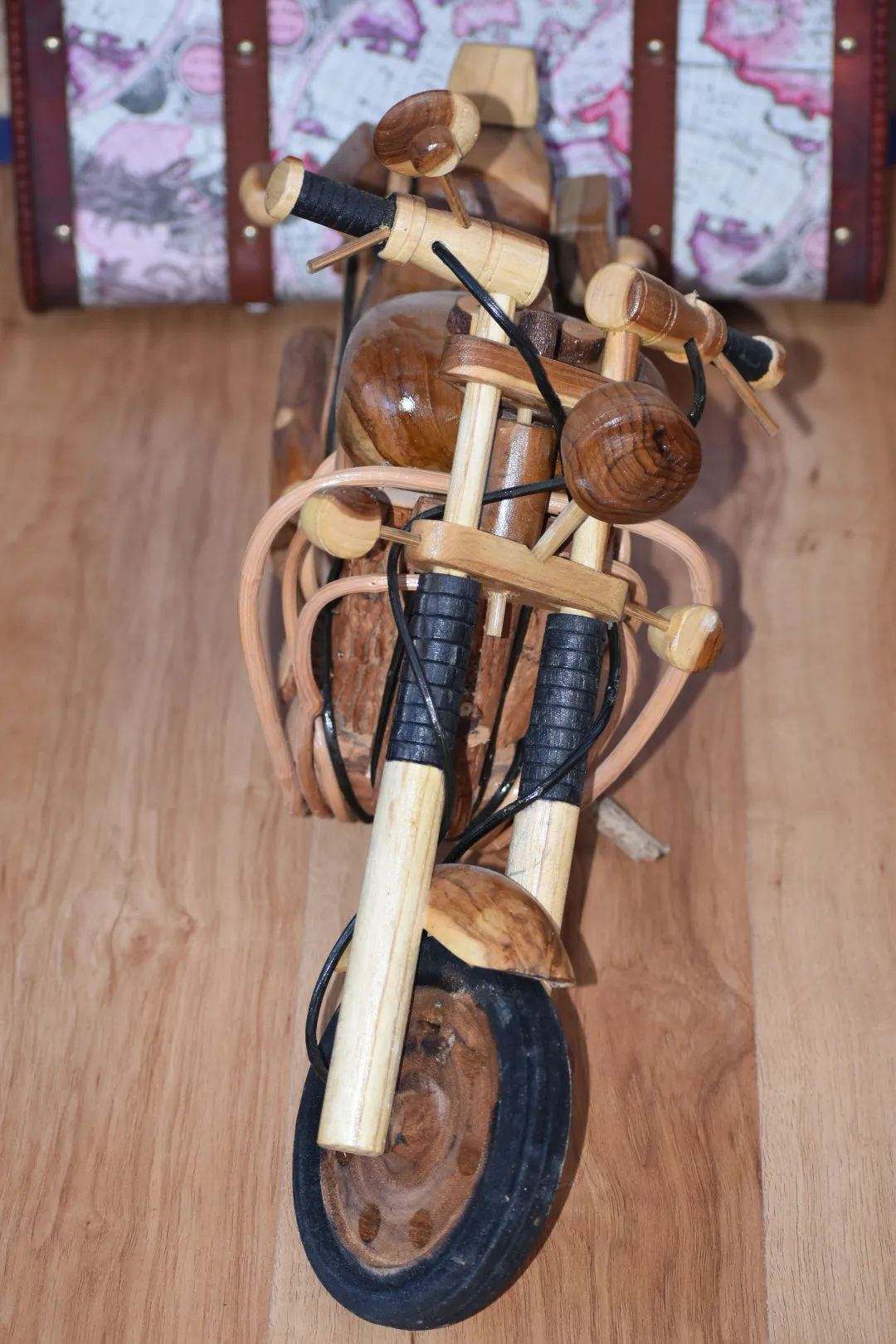 Fathers Day Gift Wood Motor bike model carved large 65cm length-YES sixty five cm !