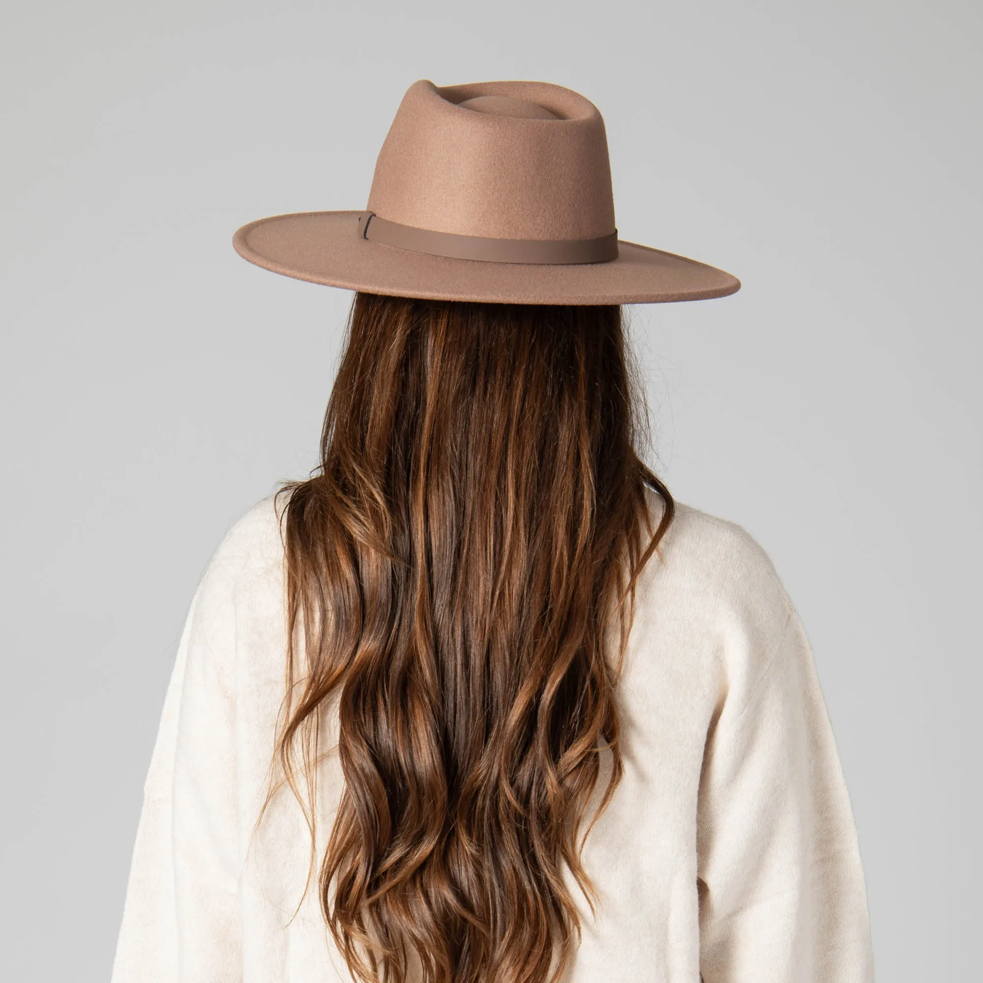 Faux Felt Fedora with Half Braided Faux Leather Band