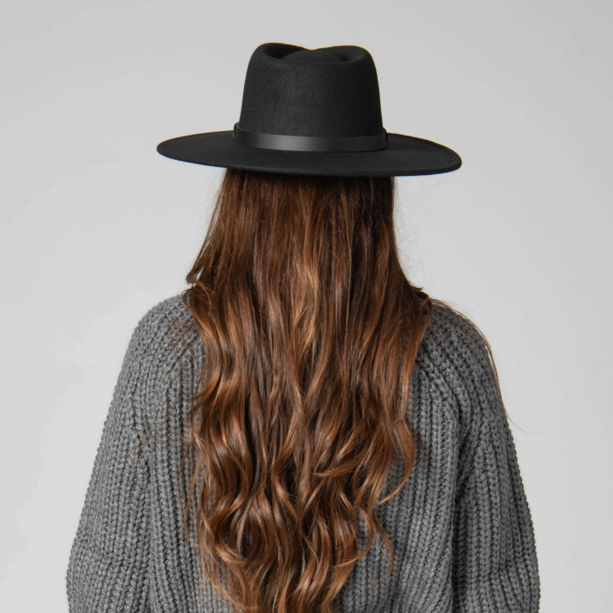 Faux Felt Fedora with Half Braided Faux Leather Band