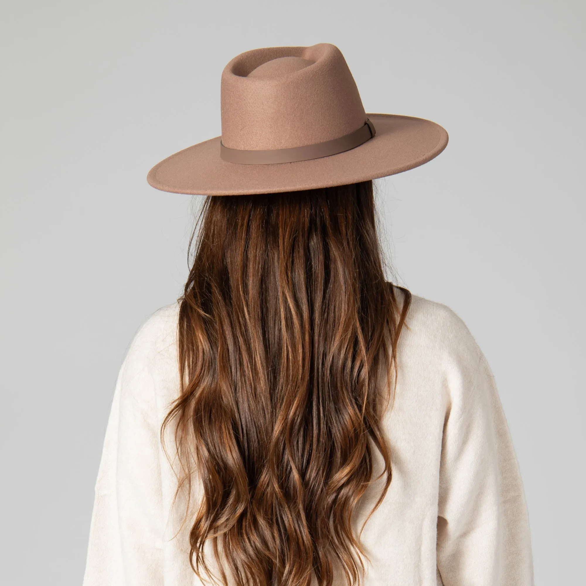 Faux Felt Fedora with Half Braided Faux Leather Band