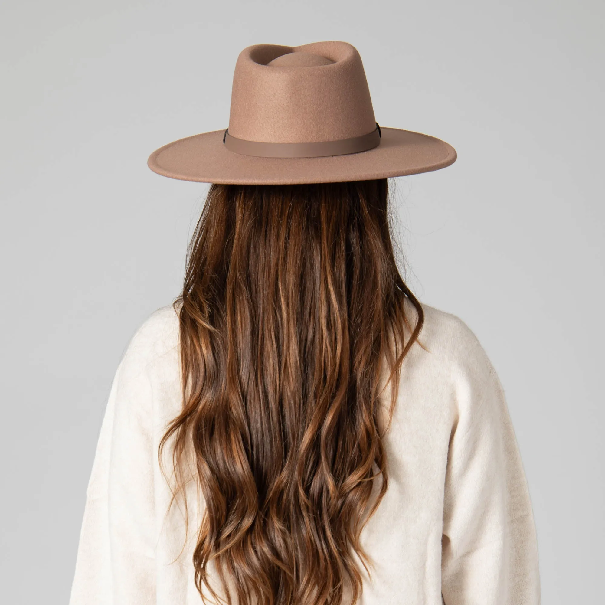 Faux Felt Fedora with Half Braided Faux Leather Band