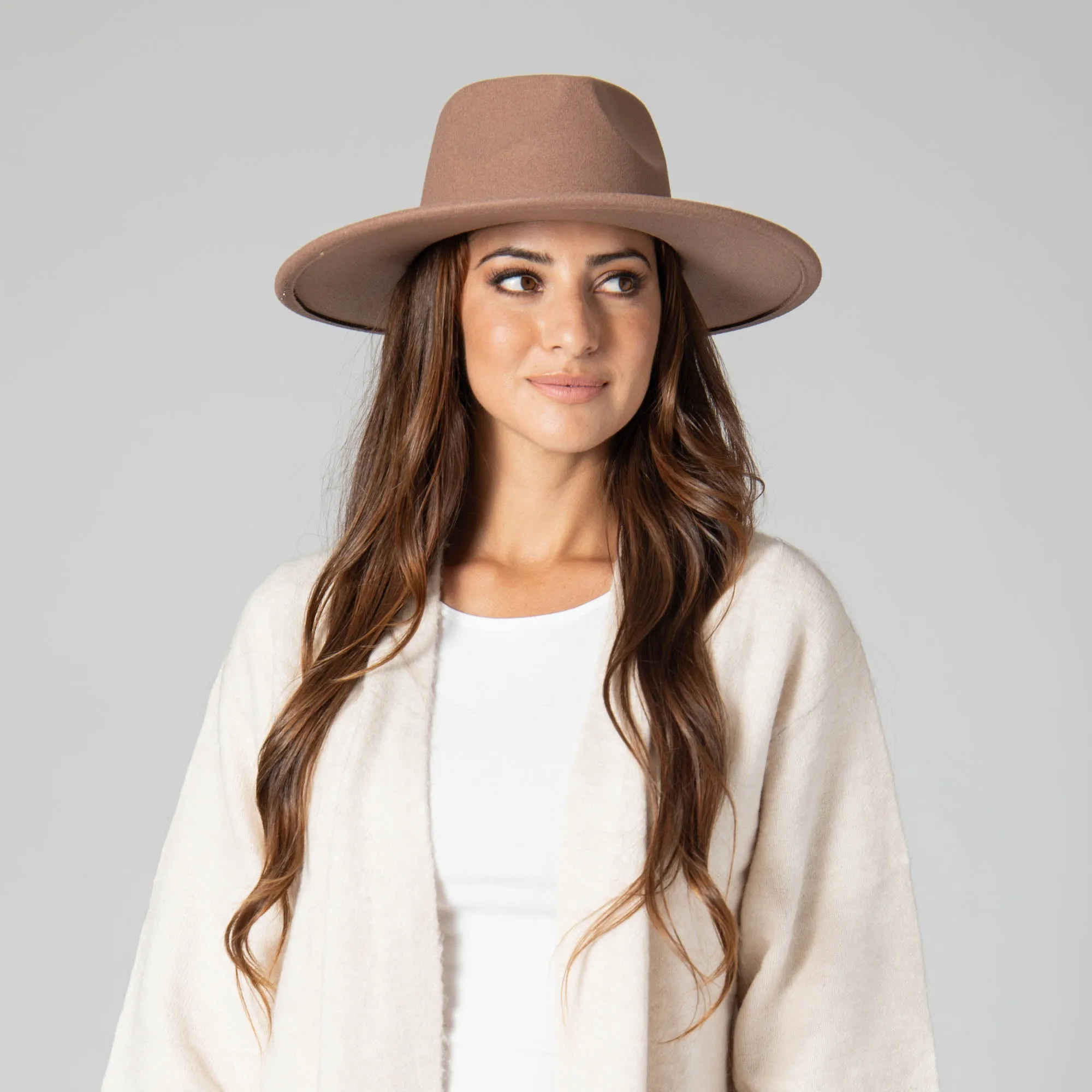 Faux Felt Fedora with Half Braided Faux Leather Band