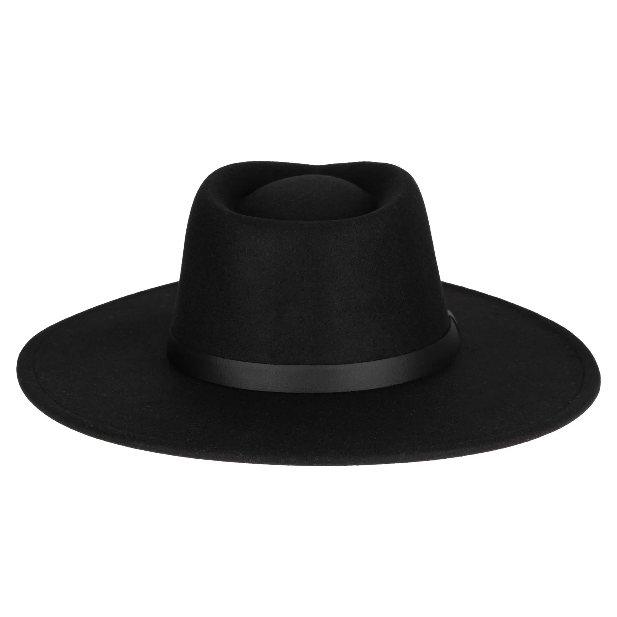 Faux Felt Fedora with Half Braided Faux Leather Band