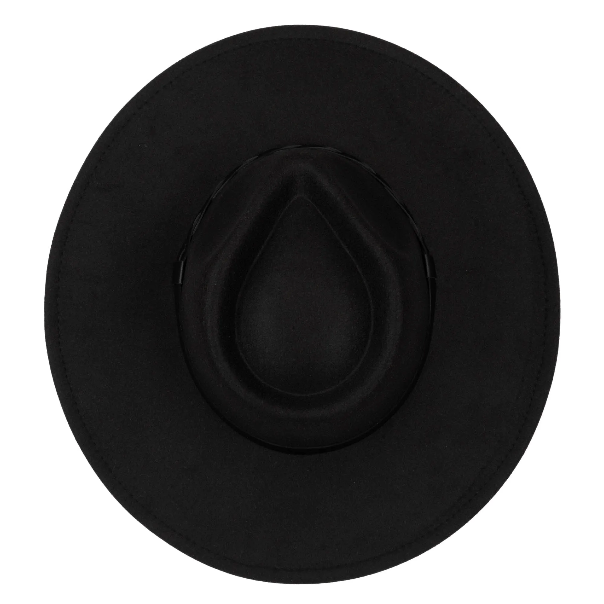 Faux Felt Fedora with Half Braided Faux Leather Band