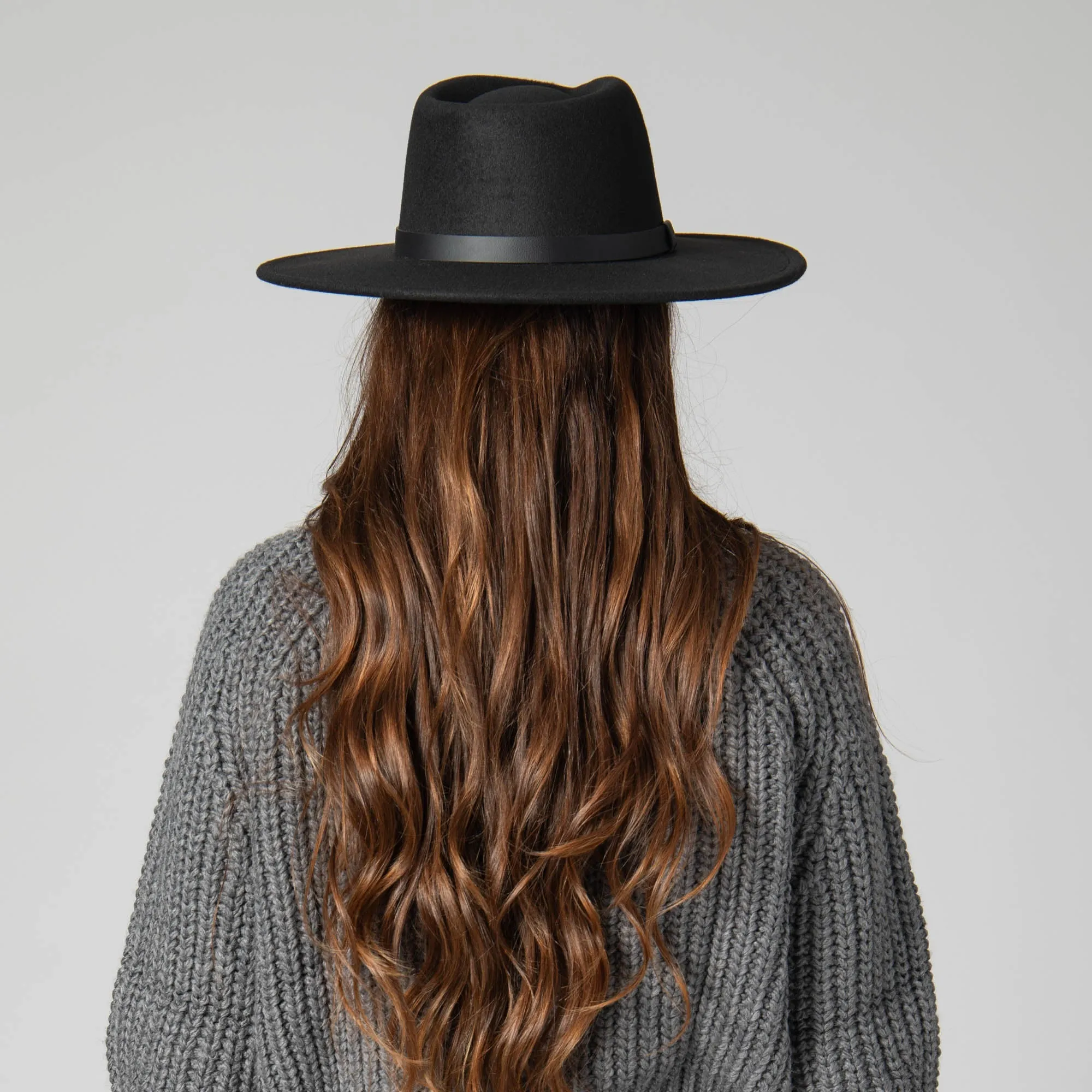 Faux Felt Fedora with Half Braided Faux Leather Band