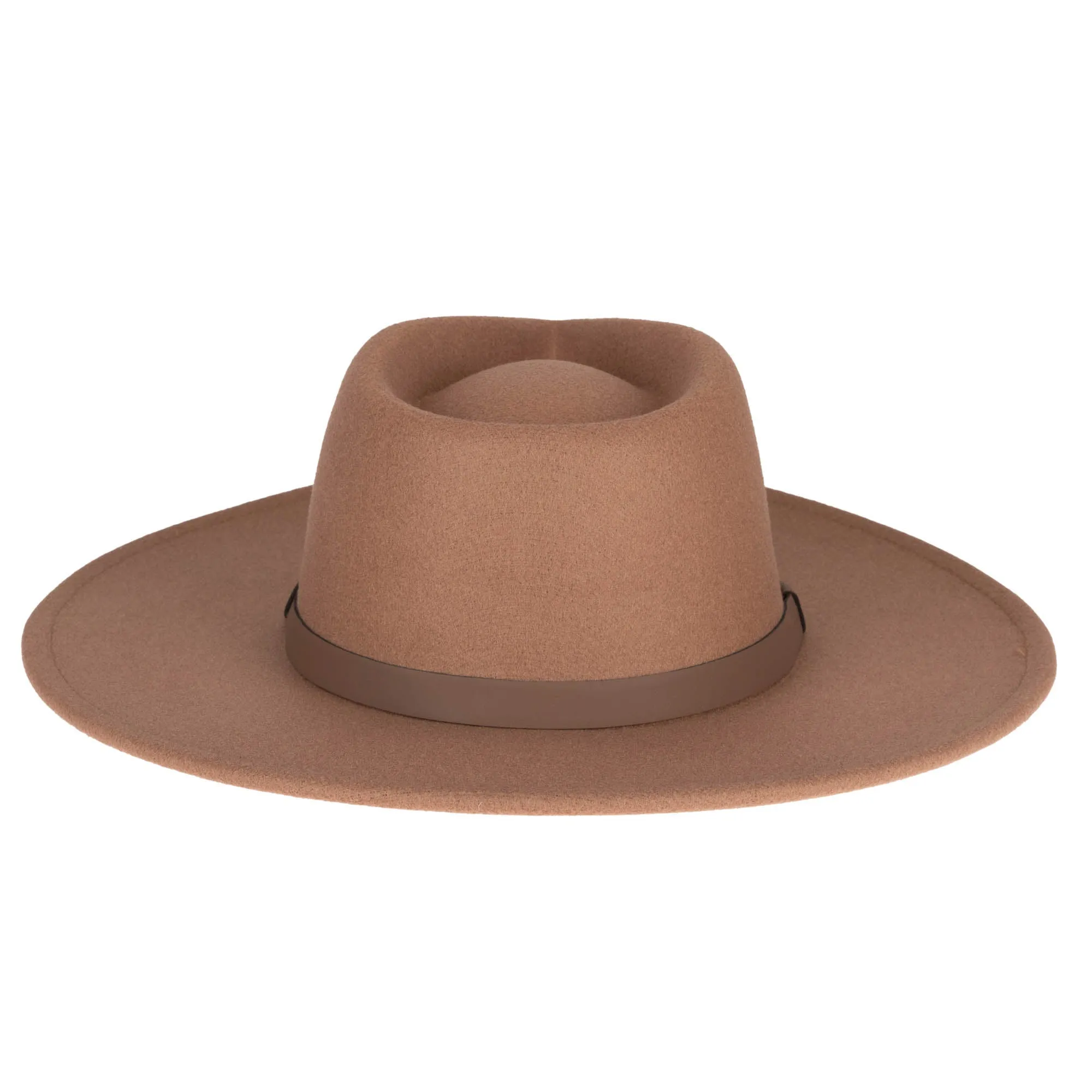 Faux Felt Fedora with Half Braided Faux Leather Band