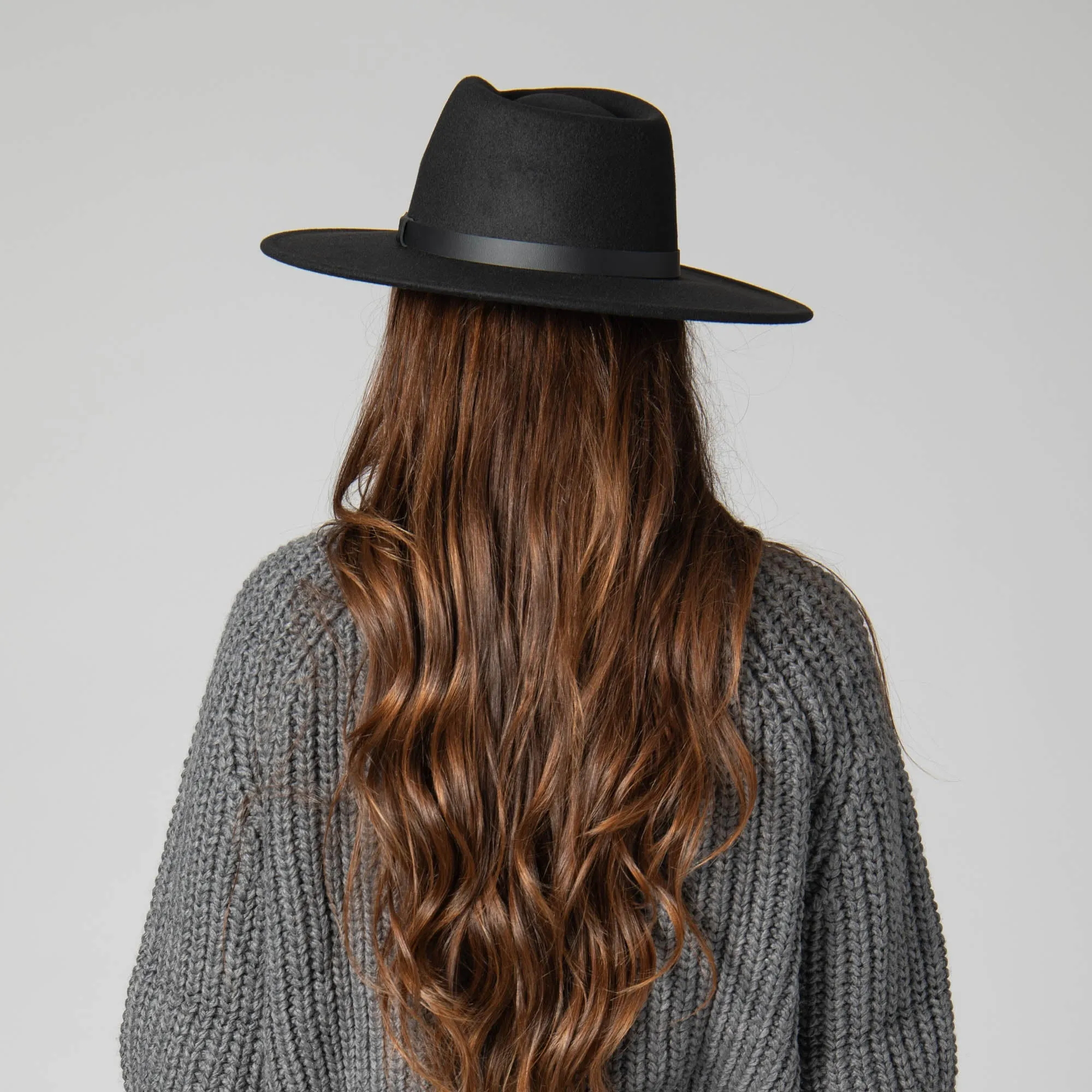 Faux Felt Fedora with Half Braided Faux Leather Band