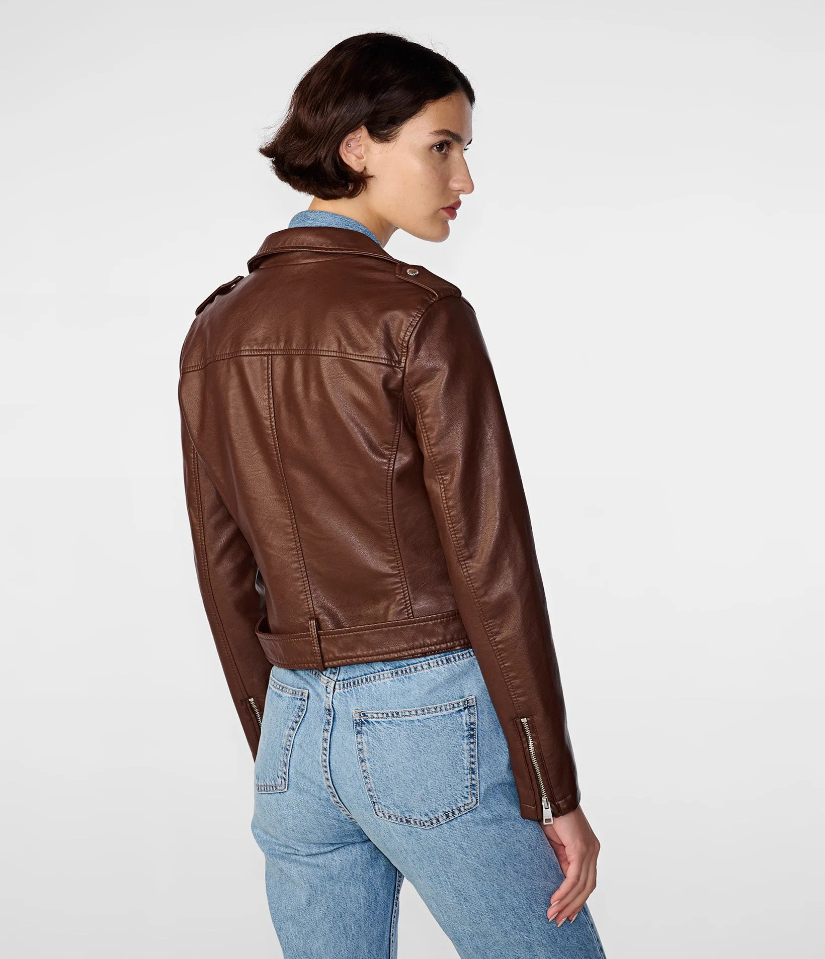 Faux Leather Moto Jacket