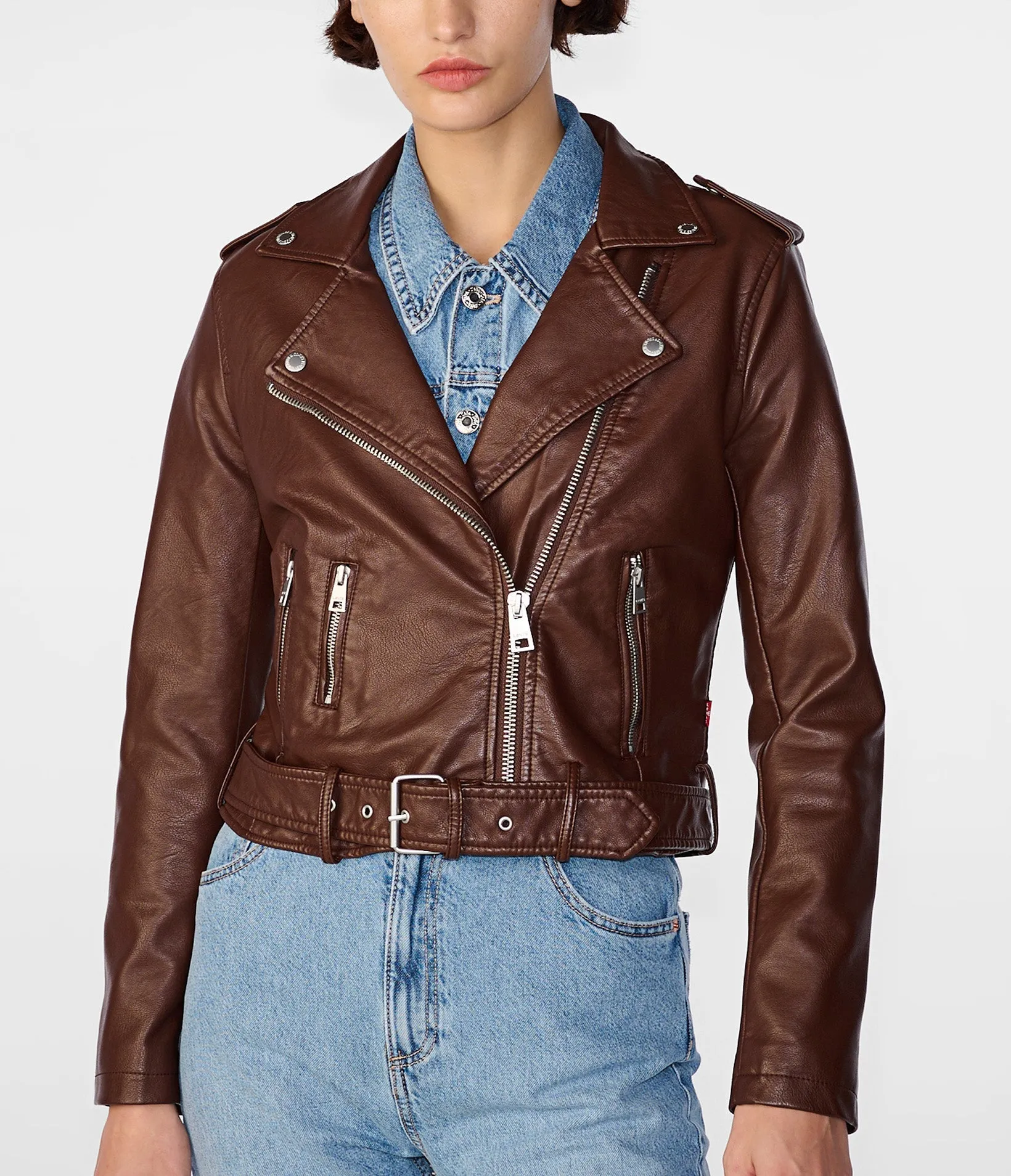 Faux Leather Moto Jacket