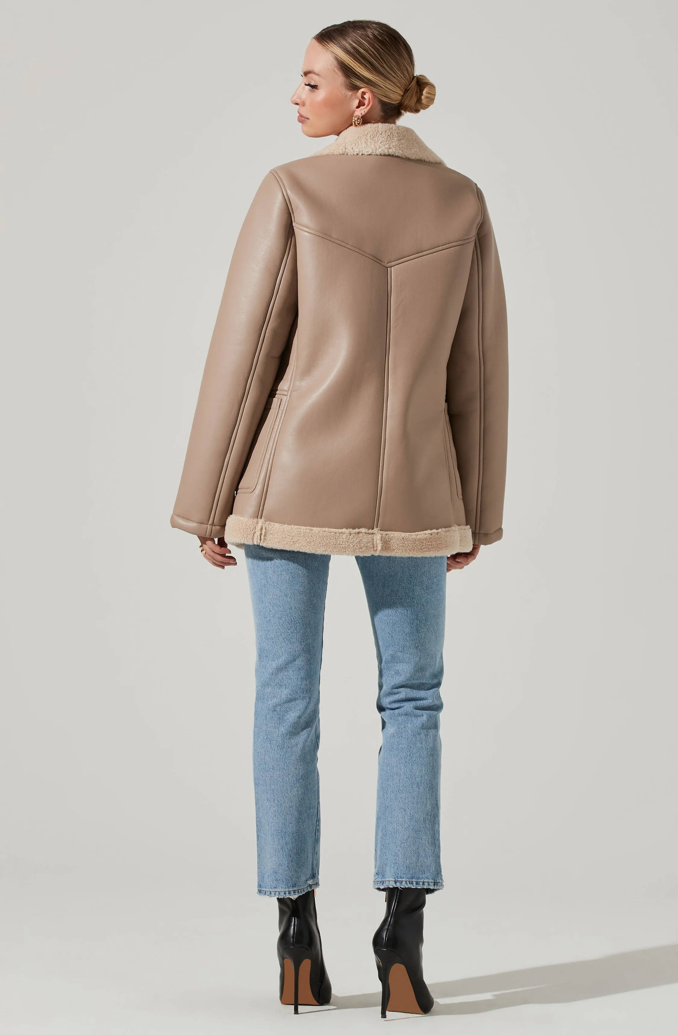 Francine Faux Leather Shearling Jacket