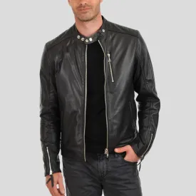 Fraser Black Biker Leather Jacket