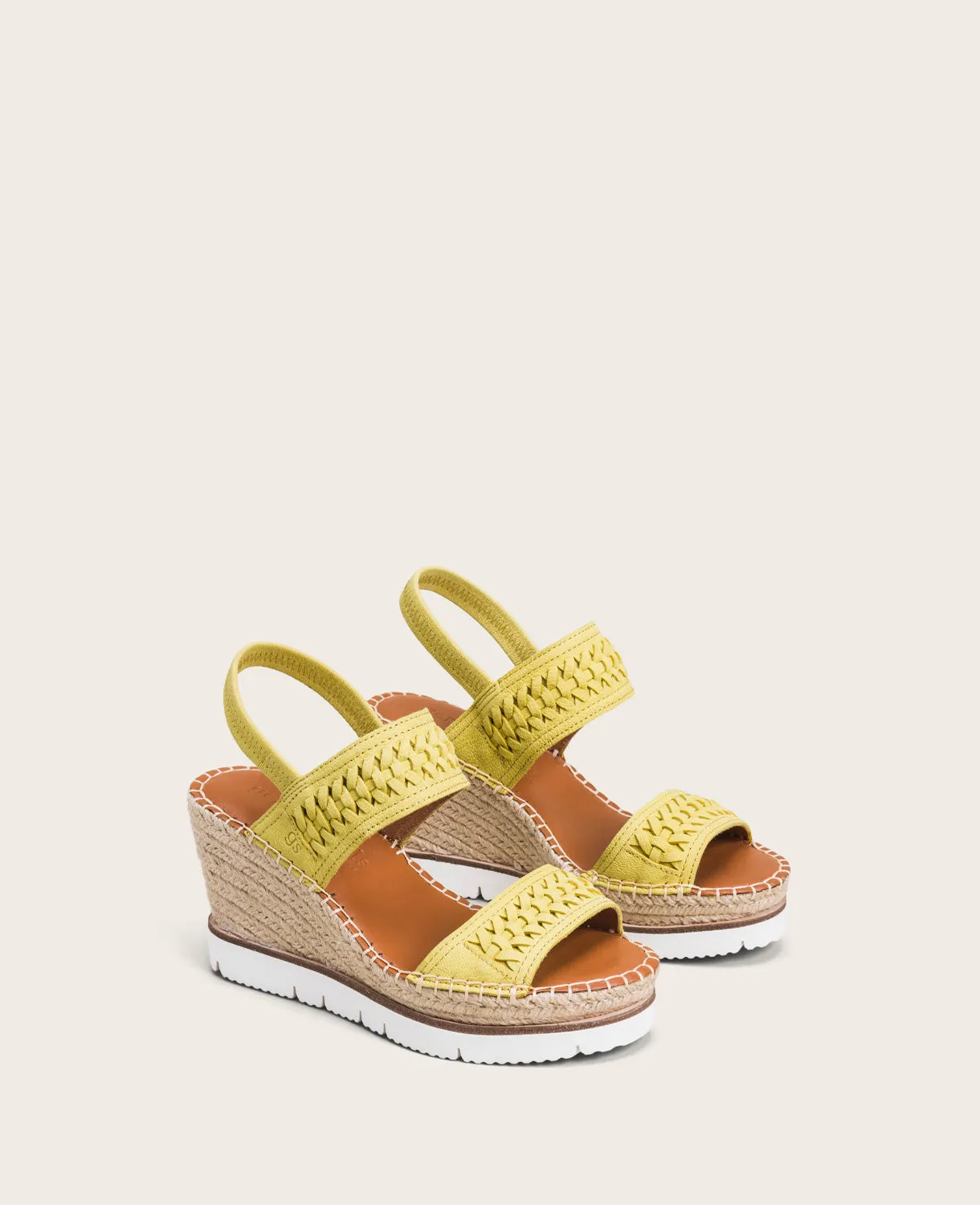 GENTLE SOULS - Elyssa Leather Two-Band Braided Wedge Sandal