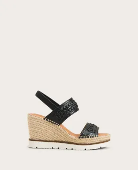 GENTLE SOULS - Elyssa Leather Two-Band Braided Wedge Sandal