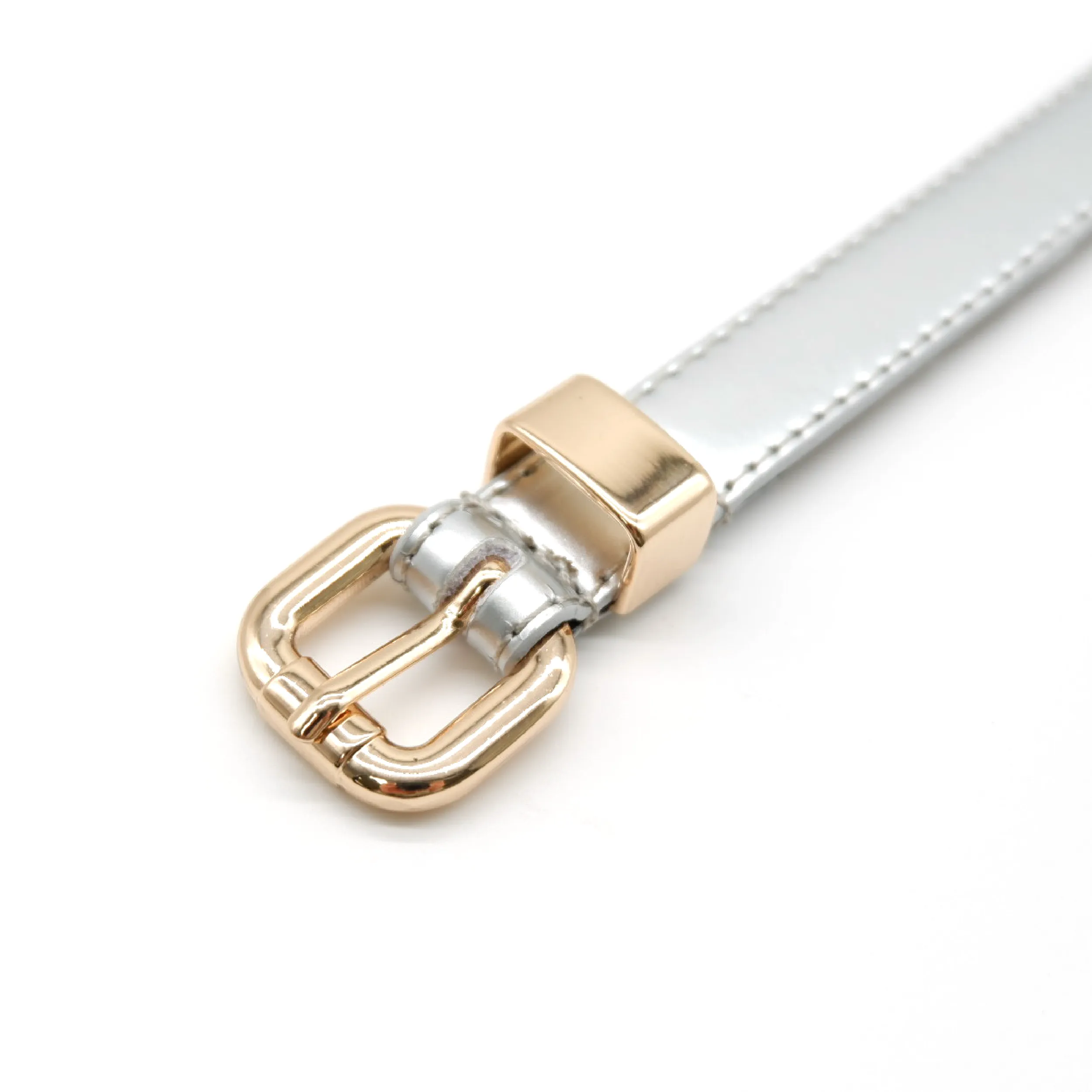 Gift Box | Women's Gold & Silver Skinny Leather Belt Gift Set