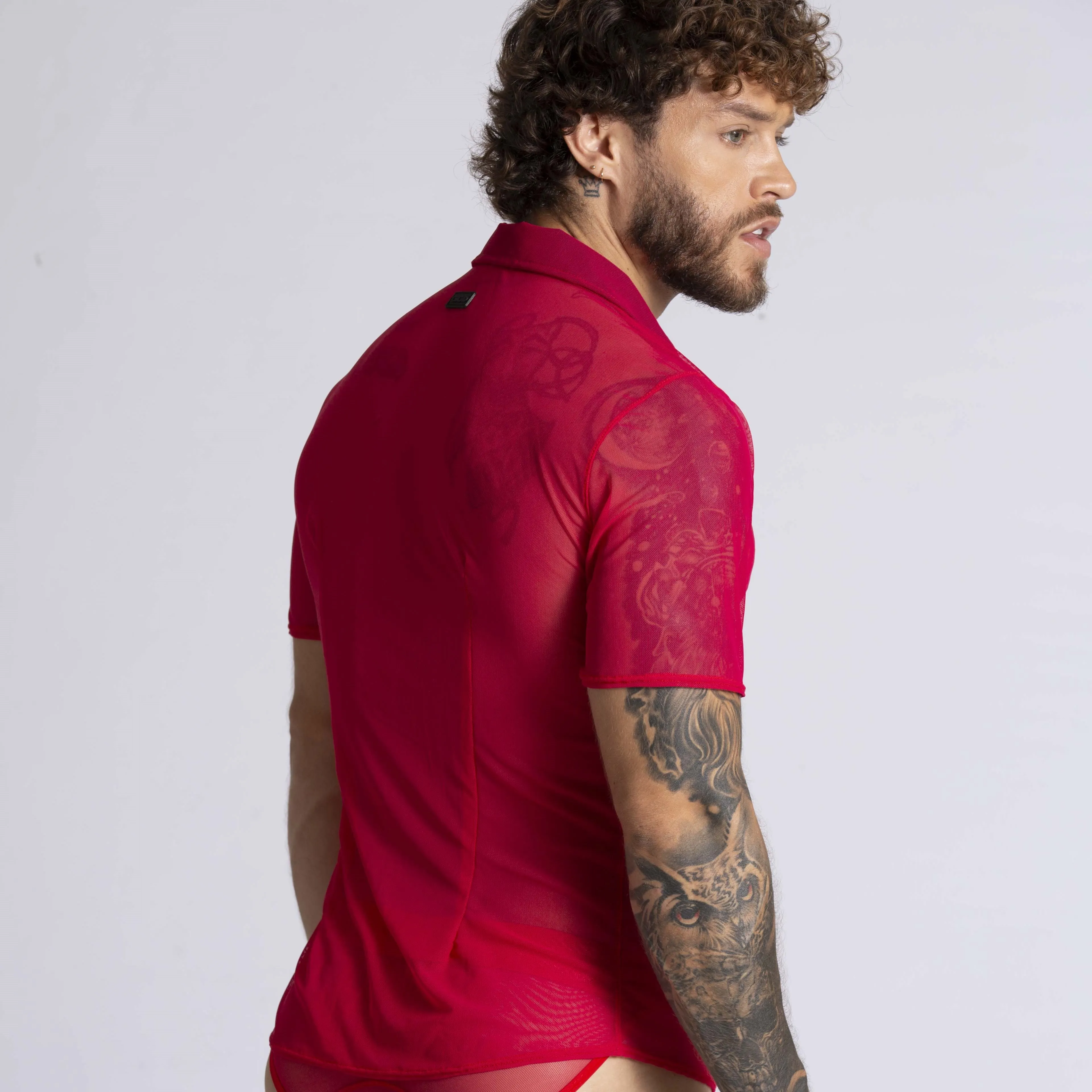 Gigo Bahia short sleeve mesh shirt red