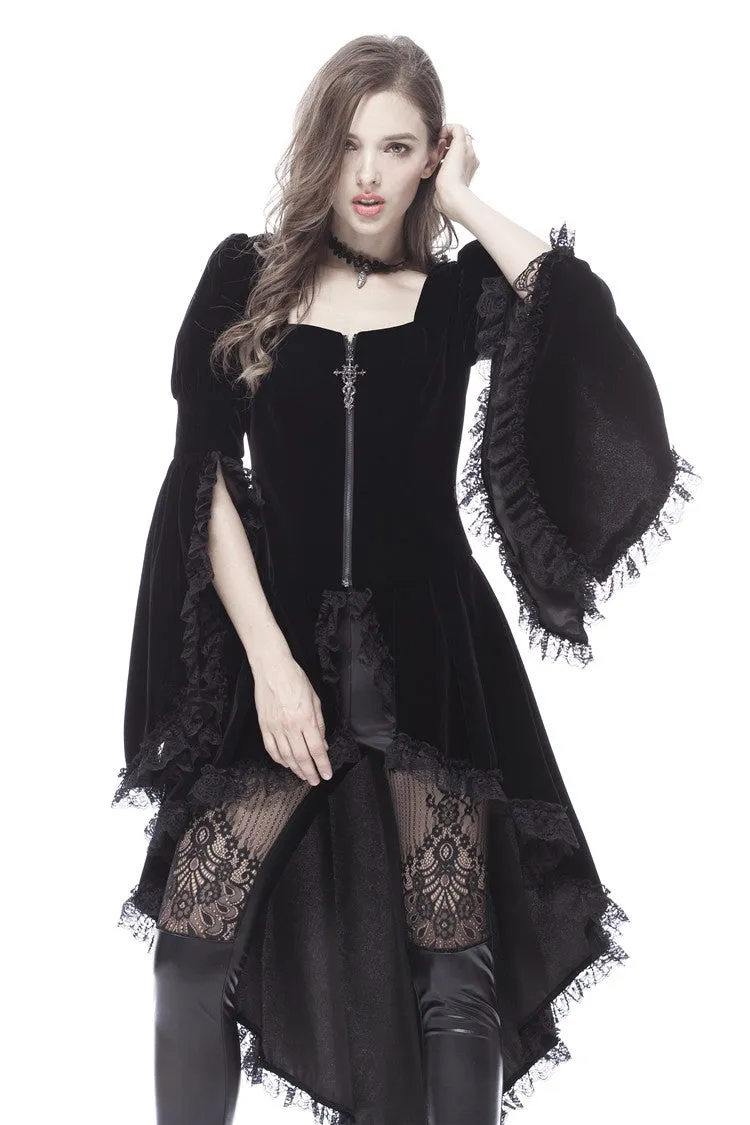 Gothic noble velvet pleated cocktail jacket JW104